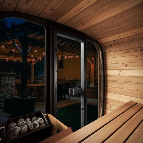 Sauna Life Cube Luxury CL4 Outdoor Sauna Kit Interior