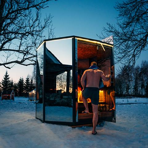 Haljas Mirrored Outdoor Sauna Nano